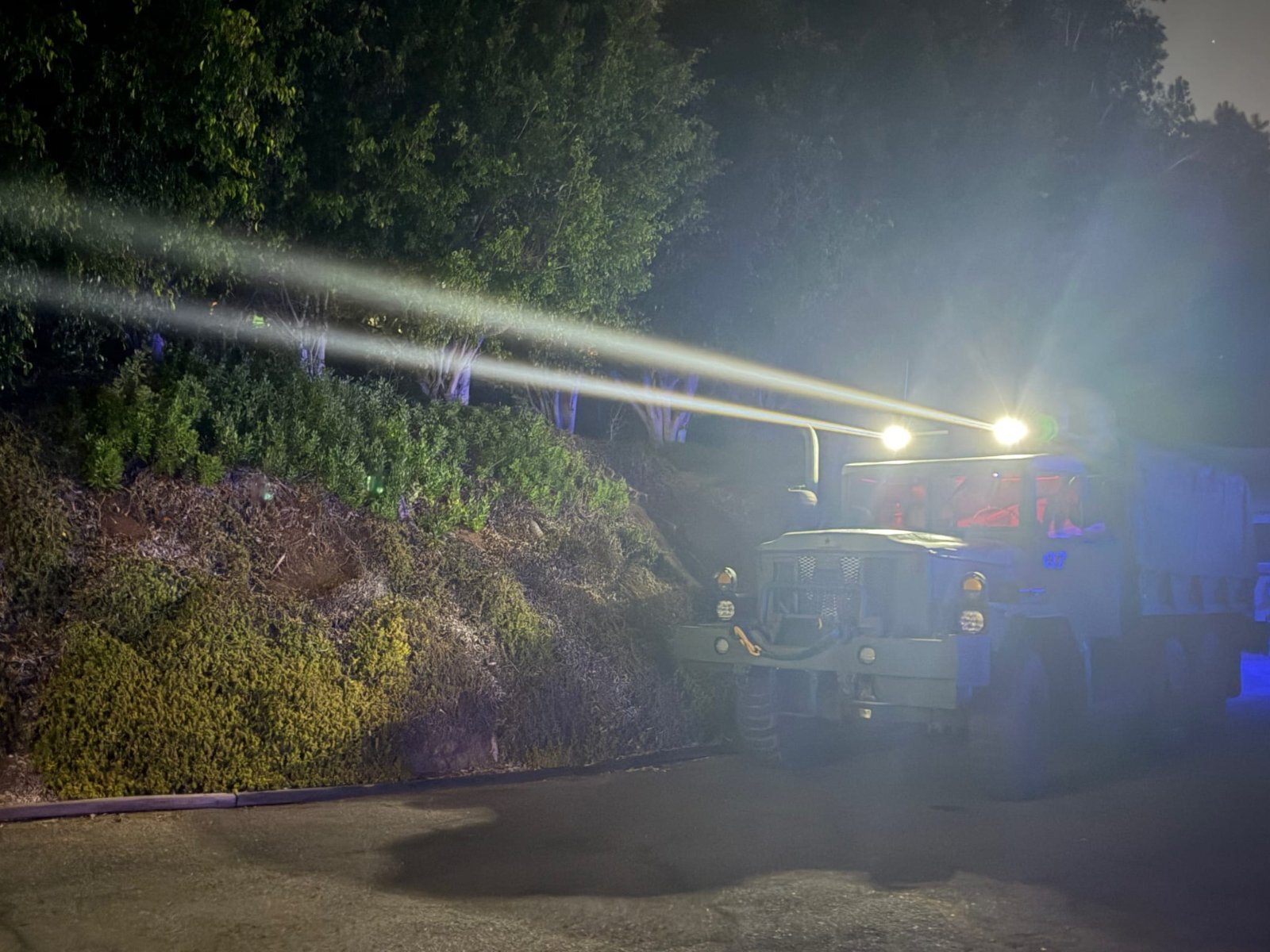 M35A3 laser off-road lights and LED lights at night
