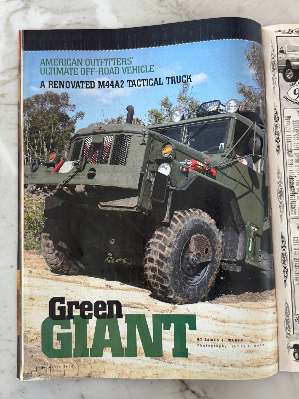 April 2006 OFF-ROAD magazine Green Giant feature on this M35A3