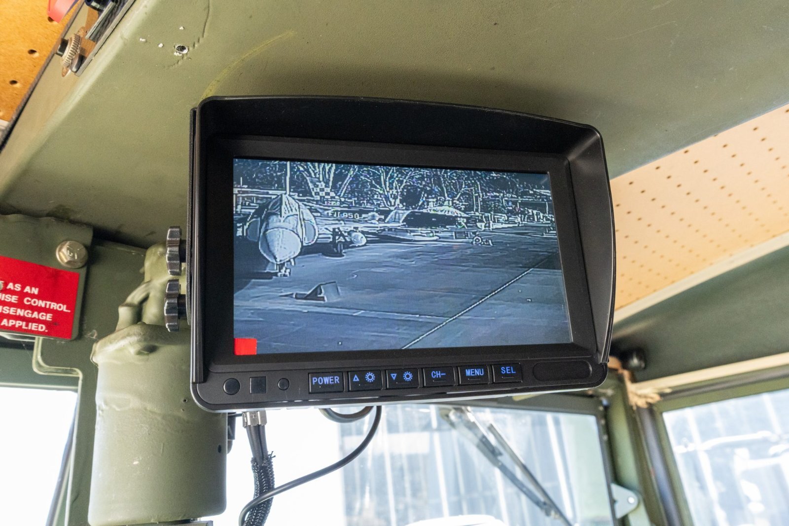 Speedir thermal night vision camera screen inside the M35A3 cab