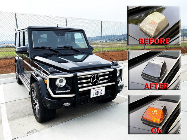 Mercedes G class smoke turn signal lens with LED bulb